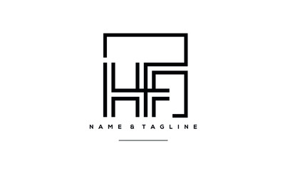 Alphabet letter icon logo HF