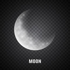 Moon on transparent background. Moonlight. Crescent. Vector illustration. © Albert999