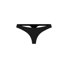 Black thong panties icon isolated on white background. Vector.