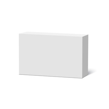 White rectangular box. Package. Vector illustration.
