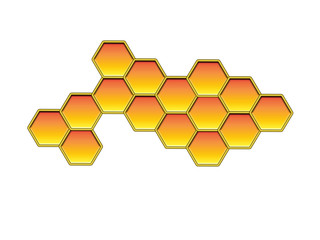  Orange hexagons.