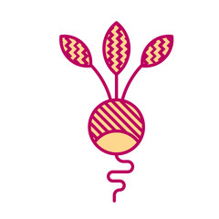 Minimal style radish illustration. Icon or logo design.