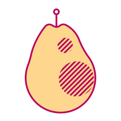 Minimal style pear illustration. Icon or logo design.