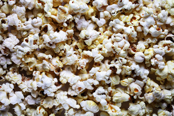 popcorn on a white background macro background texture