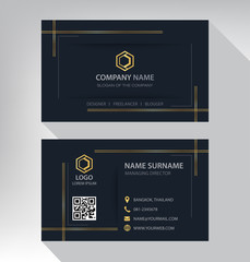 Business card in modern luxury style black and gold color
