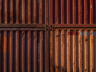stack of red shipping containers