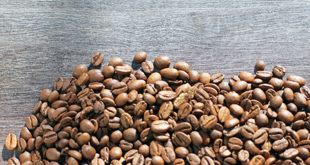roasted coffee beans, arabica. coffee background