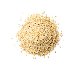 Heap of Pearl Barley Isolated on White Background Close Up