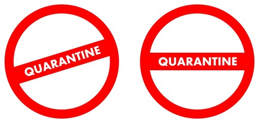 Virus concept. Quarantine zone sign isolated on white background. Banner, backdrop, icon. Vector illustration.