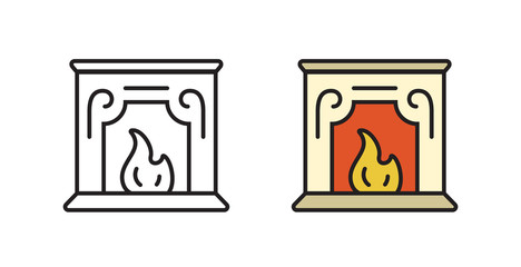 Fireplace icon. Symbol vector illustration.