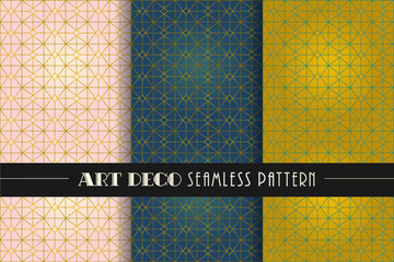 Seamless Art Deco vector pattern set
