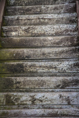 Wooden background: close up of wooden stairs