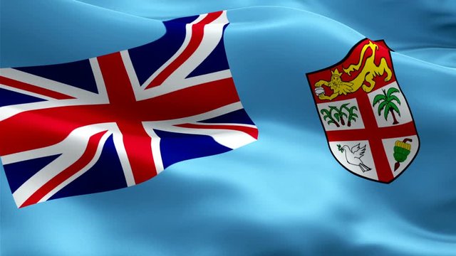 Fiji waving flag. National 3d &lrm;Fijian flag waving. Sign of Fiji islands seamless loop animation. &lrm;Fijian flag HD resolution Background. Fiji flag Closeup 1080p Full HD video for presentation