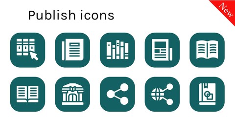 publish icon set