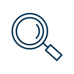 Magnifying glass outline icon. Line art Magnifier  for web background design. Isolated vector sign symbol. Information technology
