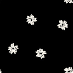 Seamless abstract floral pattern. Vector background with small minimalistic flowers. Trendy spring summer texture for your design