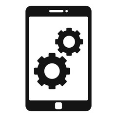 Phone repair gears icon. Simple illustration of phone repair gears vector icon for web design isolated on white background