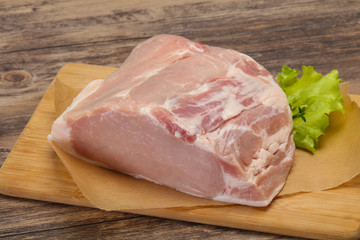 Raw pork meat piece for cooking
