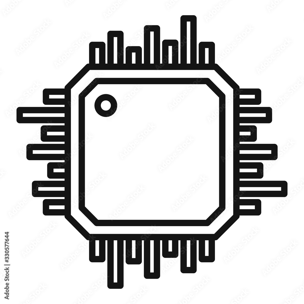 Poster smartphone processor icon. outline smartphone processor vector icon for web design isolated on white