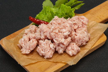 Homemade pork minced meat for cooking