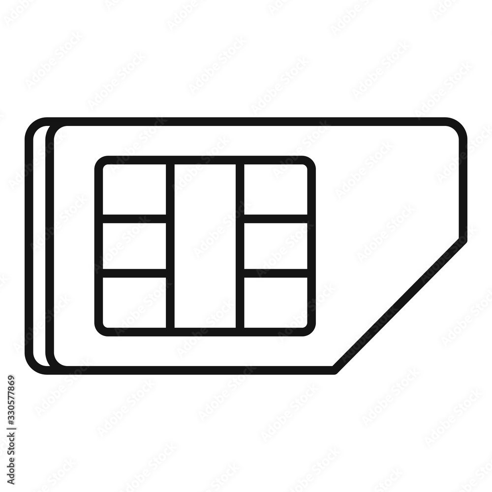 Aufkleber phone sim card icon. outline phone sim card vector icon for web design isolated on white background