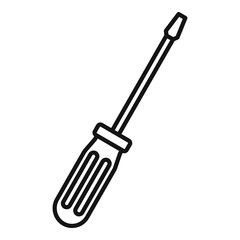 Line phone screwdriver icon. Outline line phone screwdriver vector icon for web design isolated on white background