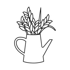 Vector illustration of wheat and bouquet logo. Set of wheat and teapot stock symbol for web.