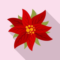 Blossom poinsettia icon. Flat illustration of blossom poinsettia vector icon for web design
