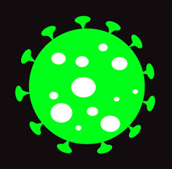Coronavirus vector icon isolated over black background