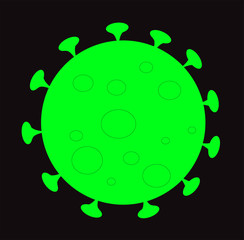 Coronavirus vector icon isolated over black background