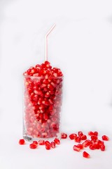 red berries in a glass