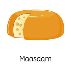 Isolated object of cheese and maasdam symbol. Web element of cheese and piece stock vector illustration.