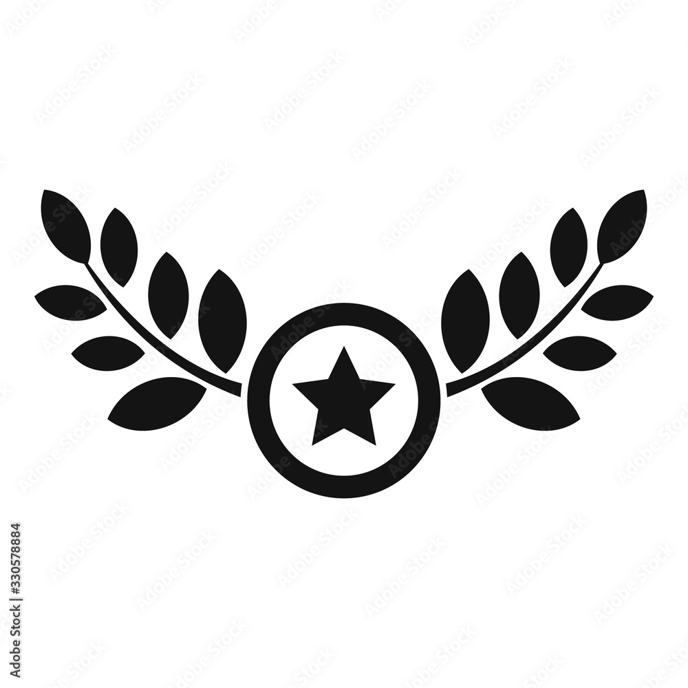 Poster laurel emblem icon. simple illustration of laurel emblem vector icon for web design isolated on whit