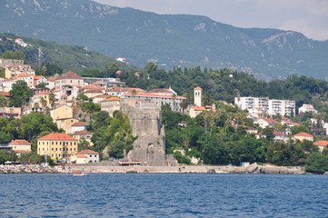 old houses on the coast of the Bay of Kotor