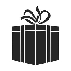Gift box vector icon.Black vector icon isolated on white background gift box.
