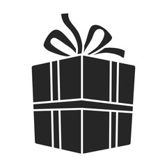 Gift box vector icon.Black vector icon isolated on white background gift box.