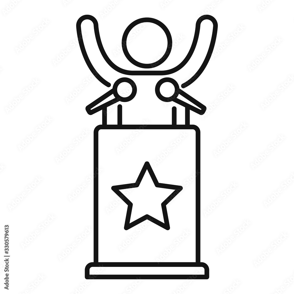 Poster famous speaker icon. outline famous speaker vector icon for web design isolated on white background