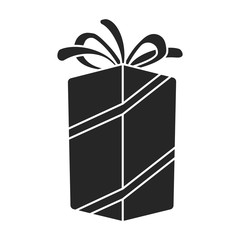 Gift box vector icon.Black vector icon isolated on white background gift box.
