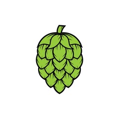 Hop icon isolated on white. Beer hop brewing emblem icon label logo, Vector illustration.
