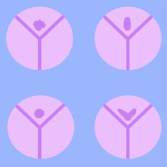 intimate hairstyle, body positive, self-expression, feminism, flat icon, female body