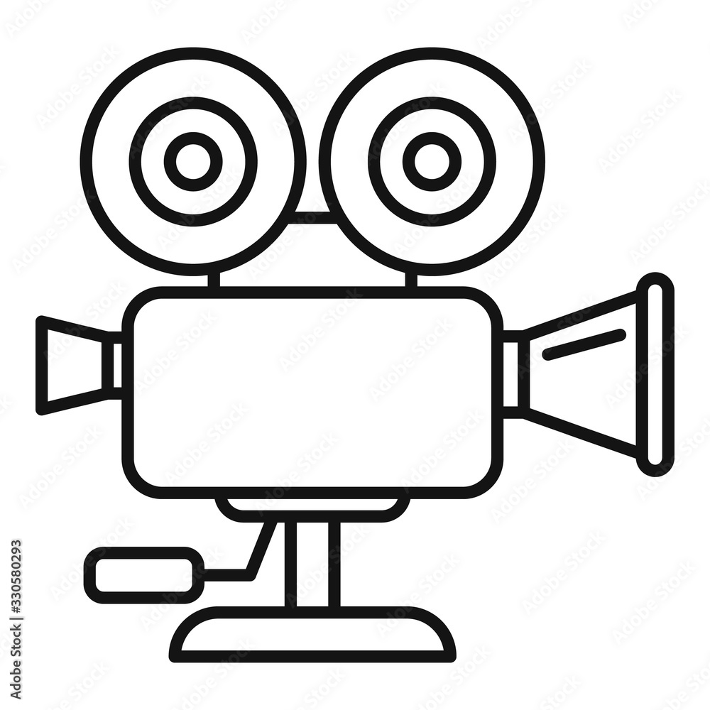 Poster video camera icon. outline video camera vector icon for web design isolated on white background
