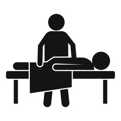 Chiropractor bed icon. Simple illustration of chiropractor bed vector icon for web design isolated on white background