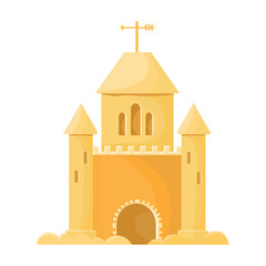 Sand castle vector icon.Cartoon vector icon isolated on white background sand castle .