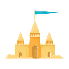 Sand castle vector icon.Cartoon vector icon isolated on white background sand castle .