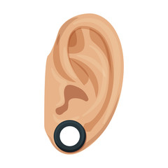 Piercing of ear vector icon.Cartoon vector icon isolated on white background piercing of ear .