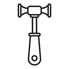 Chiropractor hammer icon. Outline chiropractor hammer vector icon for web design isolated on white background