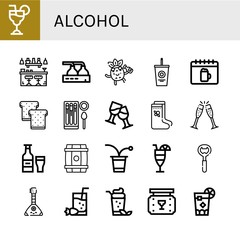 alcohol icon set
