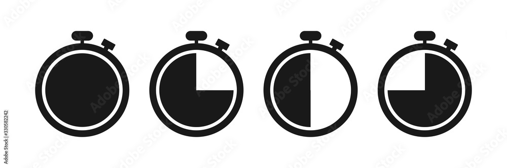 Wall mural set of timer vector icons