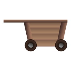 Wood wagon icon. Cartoon of wood wagon vector icon for web design isolated on white background