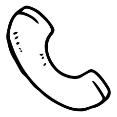 Handset, call icon. Vector illustration of a phone call logo. Hand drawn smartphone call icon.
